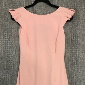 mid-length fitted pink dress